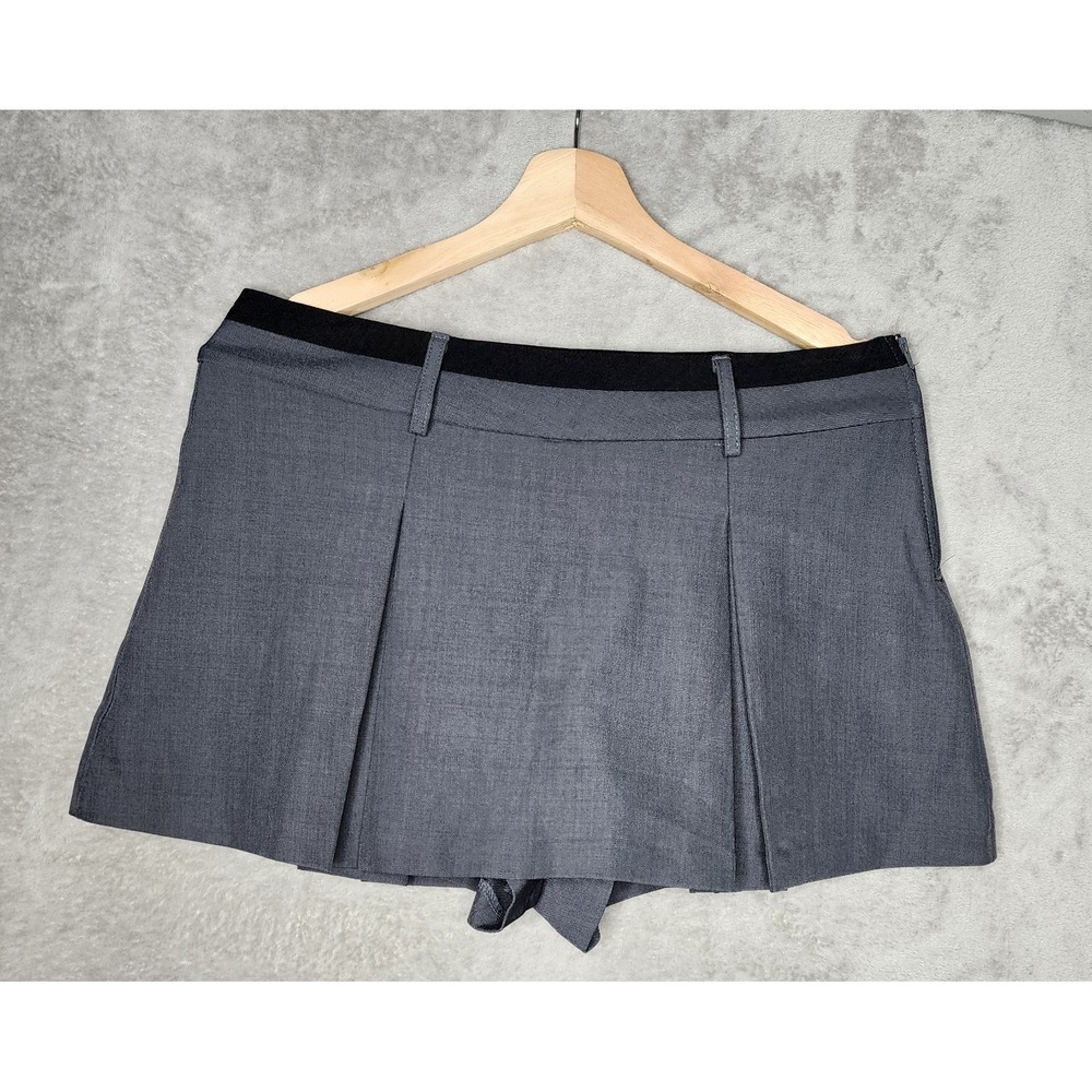 Pleated Mini Skort Womens M Gray  School Girl Academia Y2K Preppy